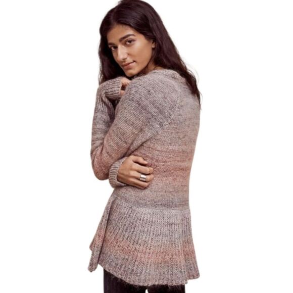 ANTHROPOLOGIE Knitted & Knotted cardigan peplum mohair sweater S - Picture 10 of 10